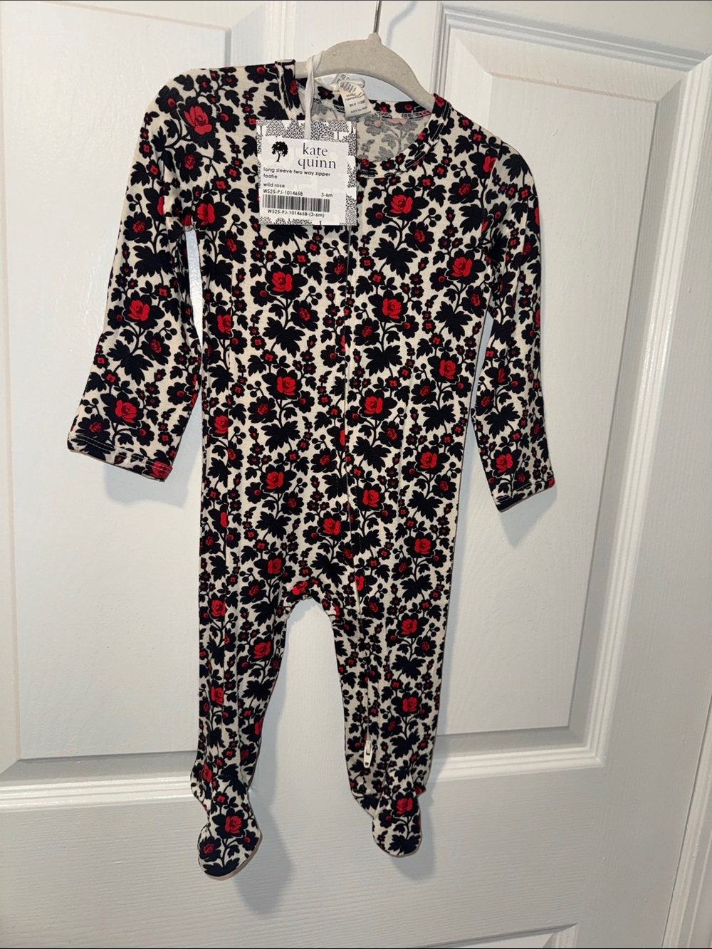 kate quinn Floral Footed Bamboo Zippy nwt 3/6M